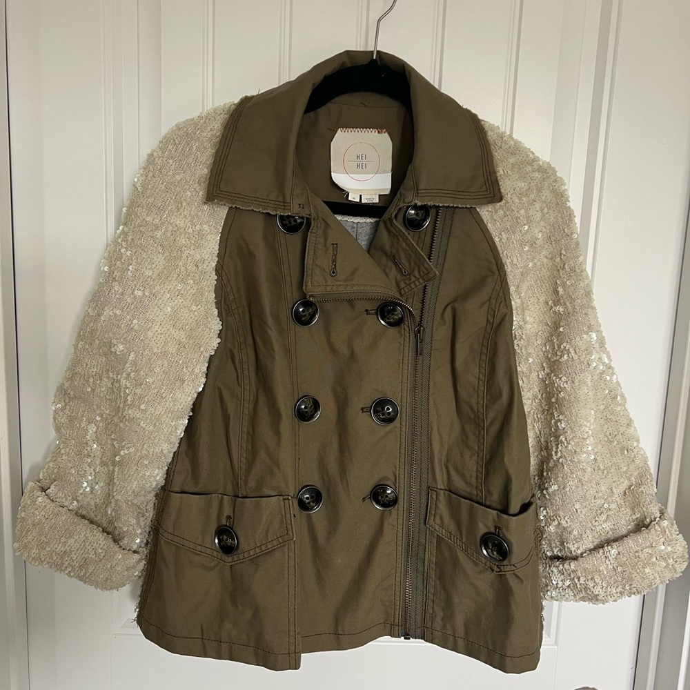 Vintage Anthro Sequin Sleeve Jacket